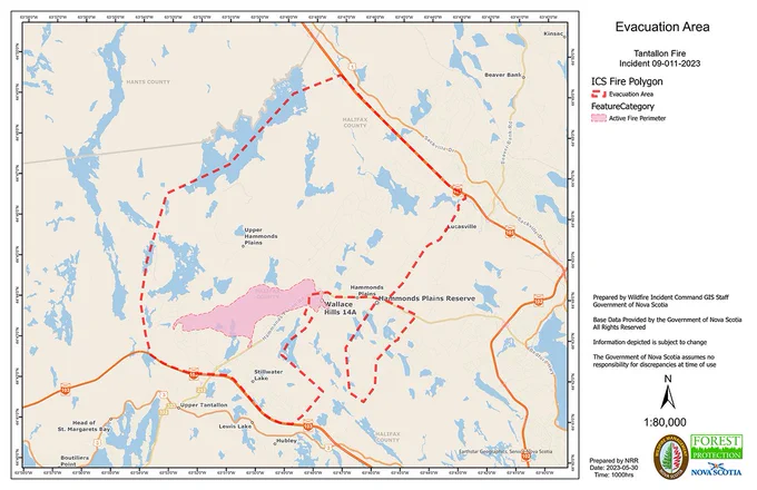 A map of the Tantallon area