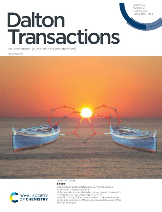 Dalton Transactions front cover for vol 52, issue 21.