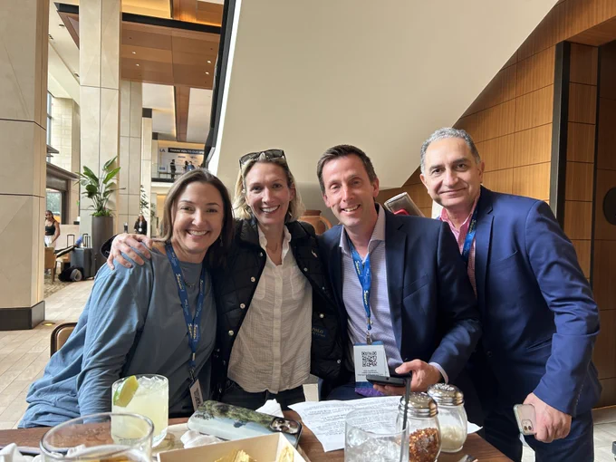 L-R Case Cortese (Caltech),  Mary Beth Campbell (VIR Biotechnology), Dave Licata (TORL Bio & 1200 Pharma), and Anthony Reza Rezavi (TORL Bio & 1200 Pharma)