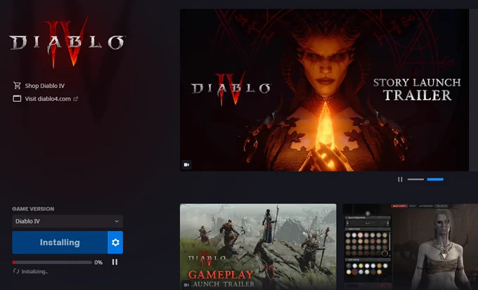 Diablo 4 pre-installing