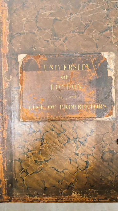 From cover of University of London, List of Proprietors 