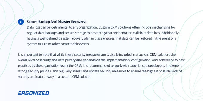 Custom CRM security and data privacy