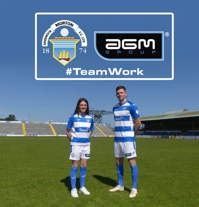 AGM Group & Morton FC with the new 2023 strip launch.