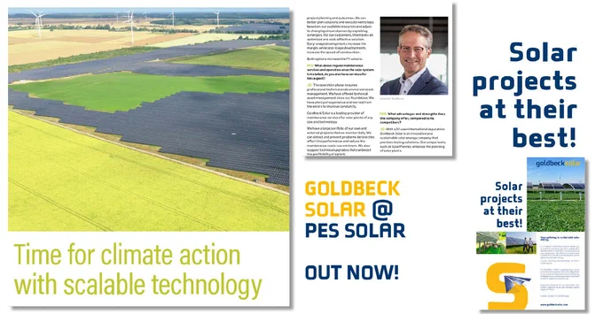 Captions of the Article about GOLDBECK SOLAR in the new issue of the PES Solar magazine.
