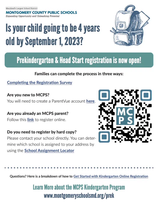 Prekindergarten registration graphic
