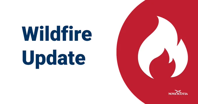 Graphic of a flame next to the words Wildfire Update
