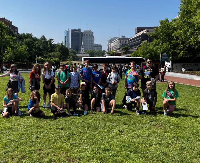 large group picture of students smiling 