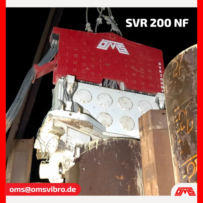 Steel tube piles (dia. 2000 mm) were driven into the ground without any problem in Egypt – Bridge Project and even not used the full power of SVR 200 NF which shows very good performance to keep driving the tubes 🚧

👉 Eccentric Moment (kgm): 203.2
👉 Centrifugal Force (kN): 4380
👉 Power (kW): 1045
👉 For more details contact us: oms@omsvibro.de

