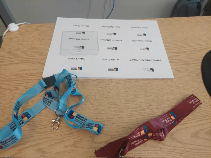 Bundles of name badged with badge holder and lanyards 
