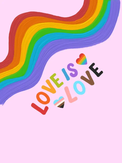 Picture of flag with script Love is love