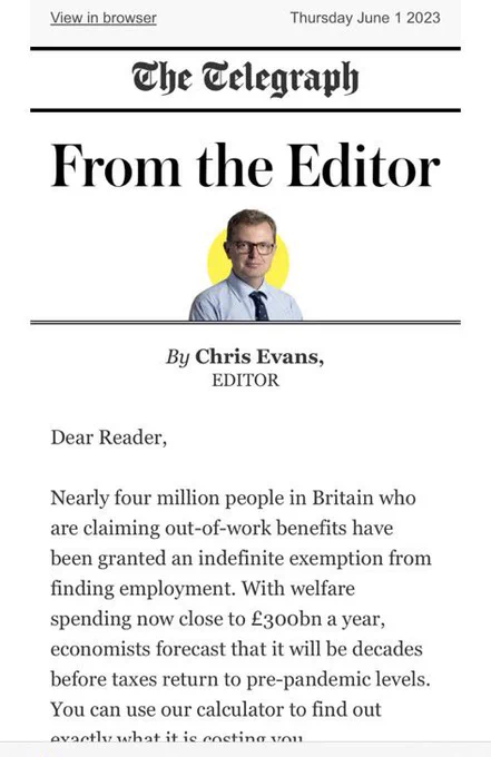 From the editor by Chris Evans. Nearly four million people in Britain are claiming out of work sickness benefits… You can use the calculator below to find out exactly what it is costing you.