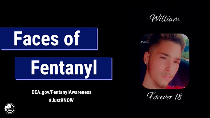 Graphic: Faces of Fentanyl DEA.gov/FentanylAwareness #JustKNOW