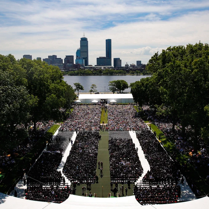 Killian Court during Commencement.