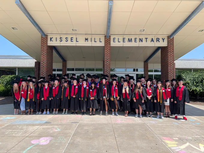 large group photo of seniors who attended Kissel Hill Elementary