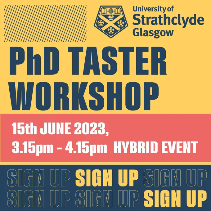 PhD Taster Workship
15th June 2023, 3.15pm - 4.15pm
Hybrid event

Sign up