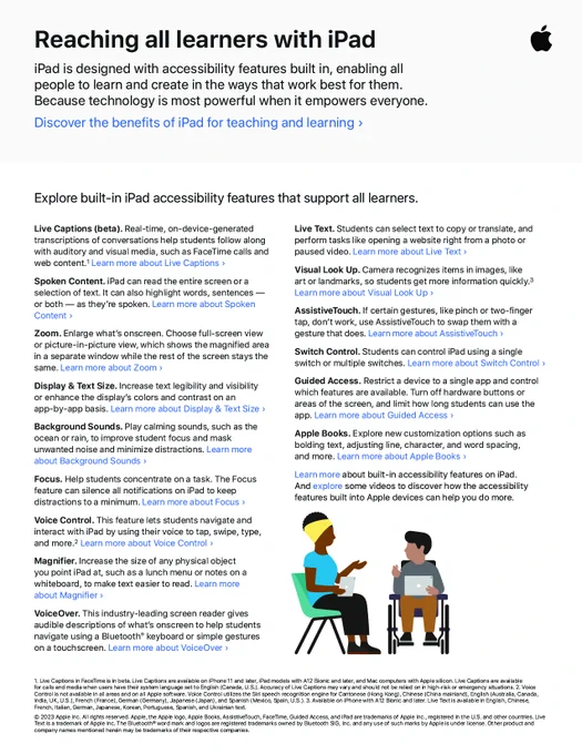 Screenshot of Reaching all learners with iPad PDF