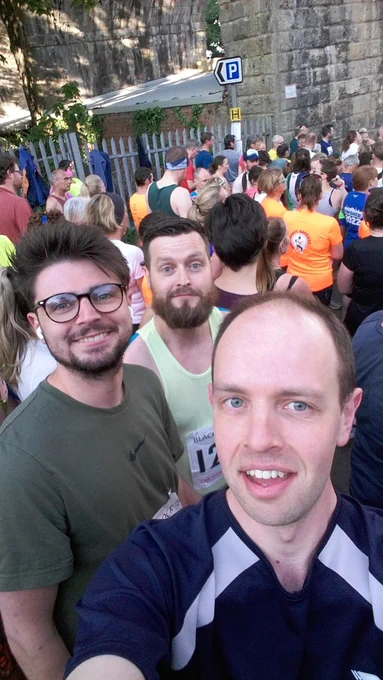 Selfie of myself, brother and cousin before the start of the race 