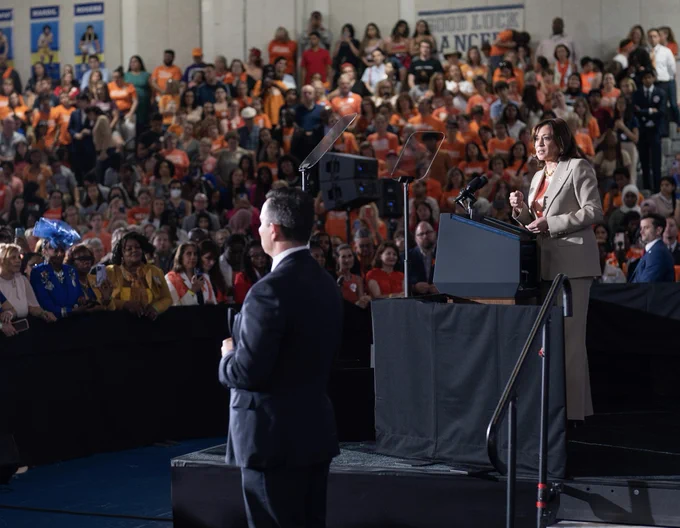 Vice President Harris delivers remarks at John R. Lewis High School in Springfield, VA.