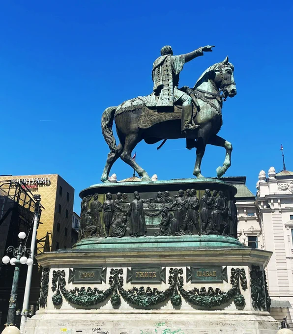 Prince Mihailo Monument  in Belgrade's Republic Square