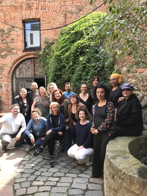 📸 Present in the group photo: 
Ceyda Berk-Söderblom, Fairooz Tamimi (Trans Europe Halles), Gordana Crnko Fariba Mosleh, Araba Evelyn Johnston- Arthur (Brunnenpassage); Marieke De Munck), Tine Theunissen (VIERNULVIER); Pamela Toscana, Segolene Le Contellec, Elie Laucher, Emanuele Miceli (Zö centro culture contemporanee); Ksenia Ulianova, Oksana Sarzhevska-Kravchenko, Elizaveta Chernova, Mykhailo Glubokyi (IZOLYATSIA) and Israel Aloni (CTMP researcher).  

 
 