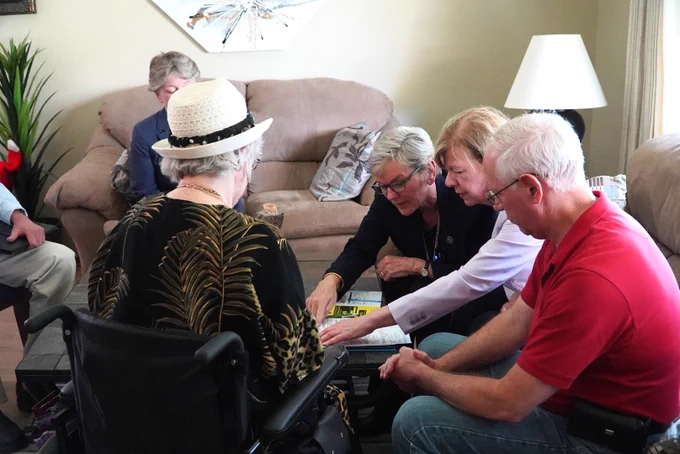Secretary Granholm and Senator Tammy Baldwin visit Lauren and John at their home in Greenfield, WI that has been weatherized with the help of the Department of Energy's Weatherization Assistance Program.