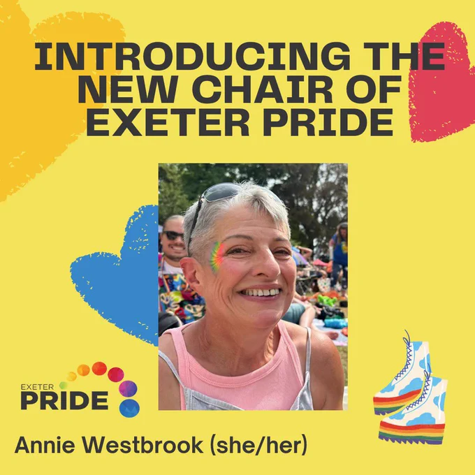 Introducing the new Chair of Exeter Pride, Annie Westbrook (she/her)