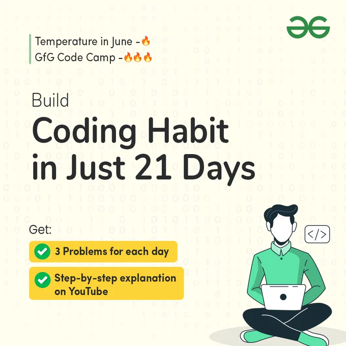 21 Days of code geeksforgeeks