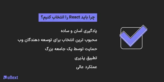 ری اکت یک کتابخانه جاوا اسکریپت است که توسط فیس بوک ایجاد شده است. این محبوب ترین کتابخانه برای ساخت اپلیکیشن های تک صفحه ای و رابط های کاربری تعاملی است. به اندازه کافی جالب توجه است که اغلب اوقات React به عنوان یک فریم ورک نامیده می شود. منبع باز بودن به کتابخانه کمک میکند تا در صدر فهرست محبوبیت باقی بماند. بر اساس یک نظرسنجی گسترده که توسط Stack Overflow انجام شده است، React.js فریم ورک انتخابی برای بیش از 40٪ از مردم بوده است و تنها jQuery آن را شکست داده است.