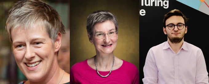 Left to right: Marion Oswald - lawyer and Senior Research Associate at The Alan Turing Institute; Muffy Calder of the University of Glasgow - Senior Research Consultant; Ardi Janjeva - lead author and Research Associate at CETaS