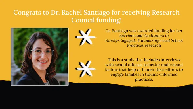 Dr. Rachel Santiago receives research council funding.