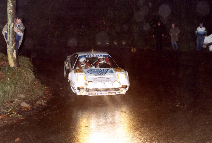 Antonio Zanini–Josep Autet (Ferrari 308 GTB 4V). Rallye Vasco-Navarro 1984 (Foto: Joan Aymamí)
