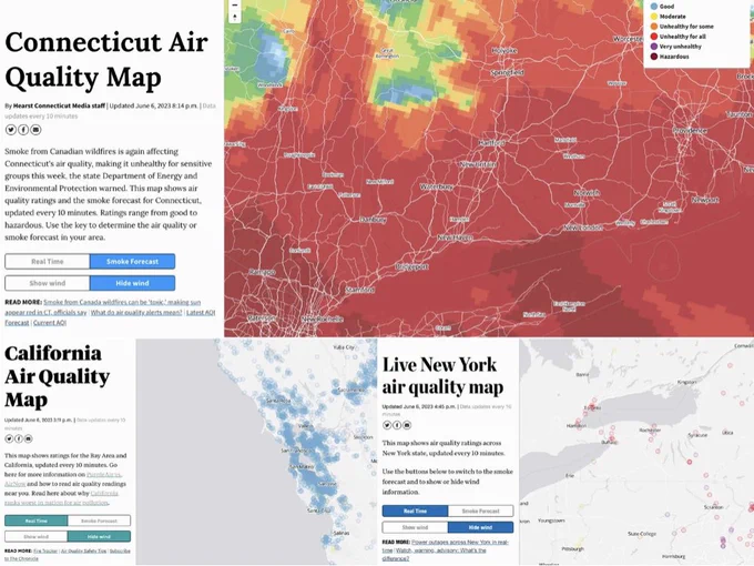 Screenshot of HNP DevHub Air Quality Trackers