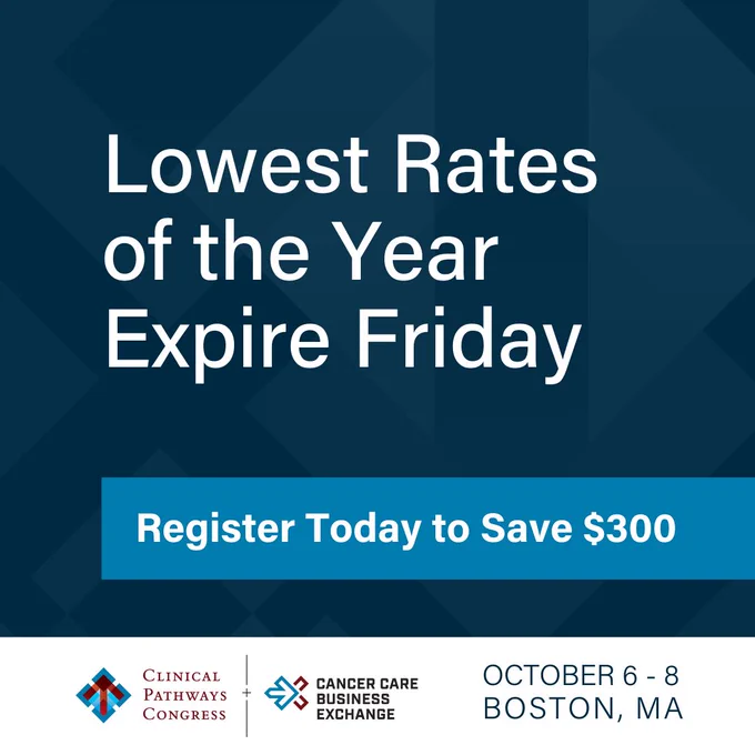 Lock in the lowest prices of the year and connect with leaders in oncology from around the country. Save $200  when you register before midnight on Friday, June 9. 