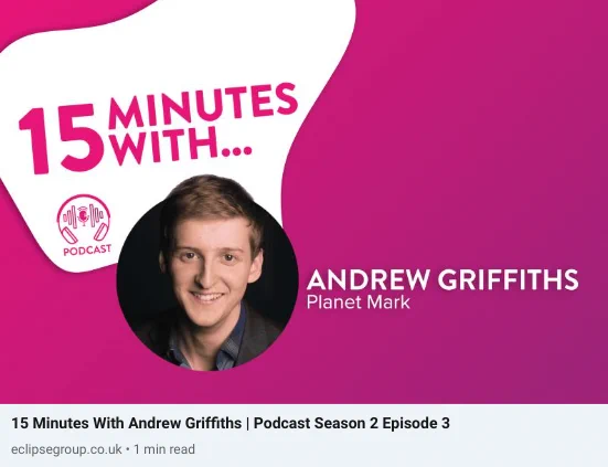 Andrew Griffiths Planet Mark Sustainability in Business Podcast