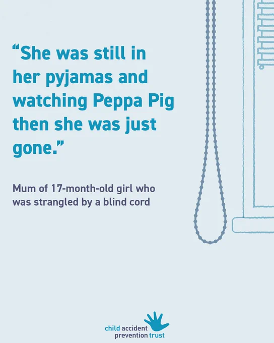 "She was still in her pyjamas and watching Peppa Pig then she was just gone." Mum of 17-month old girl who was strangle by a blind cord