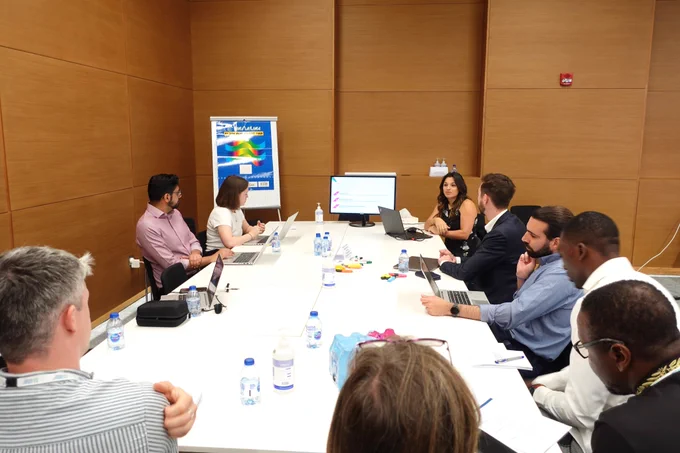 Sandy Qarmout, Project Manager at Queen Rania Foundation, leading a workshop session looking at the findings and lessons from piloting the QRF parental engagement guidance in Jordan.