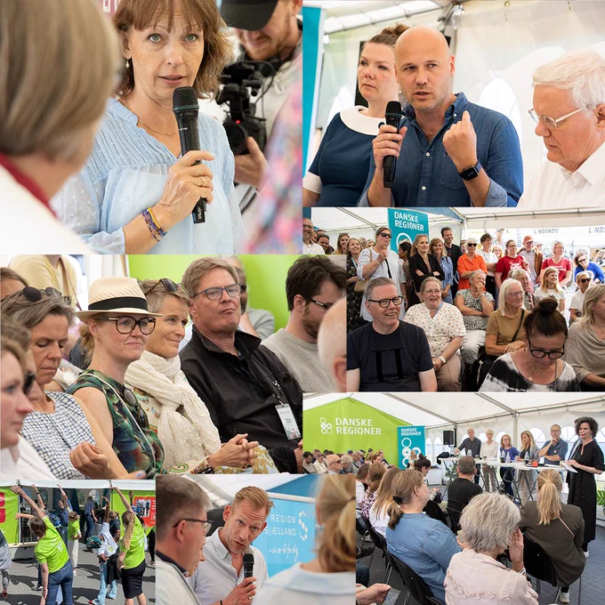 Fotos fra debatter sidste år på folkemødet i Danske Regioners telt 