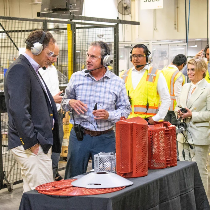 Rep. Wiley Nickel at TE Connectivity's Energy plant in Fuquay-Varina, NC. 