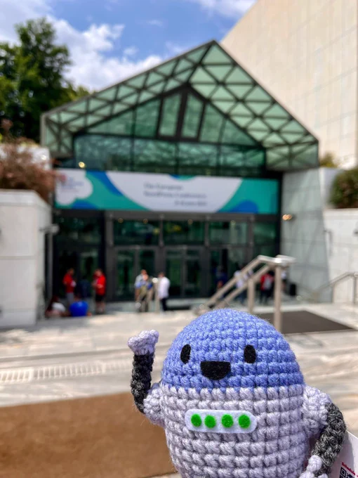 Manny posing in front of Megaron hall a day during the contributor day at WordCamp Europe 2023