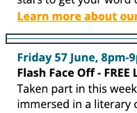A screenshot of part of an email that has the typo 'Friday 57 June', as if this year hasn't been long enough already