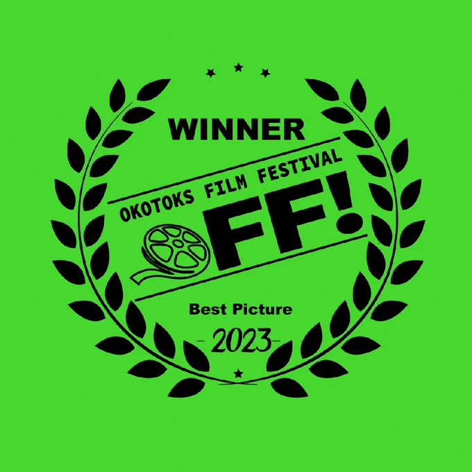 A film festival wreath with the words winner written on it