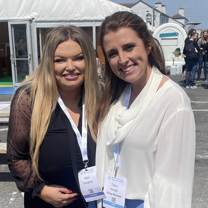 Barbara Coughlan, Head of People & Culture at Ex Ordo, with Tracy Keogh, co-founder of Grow Remote