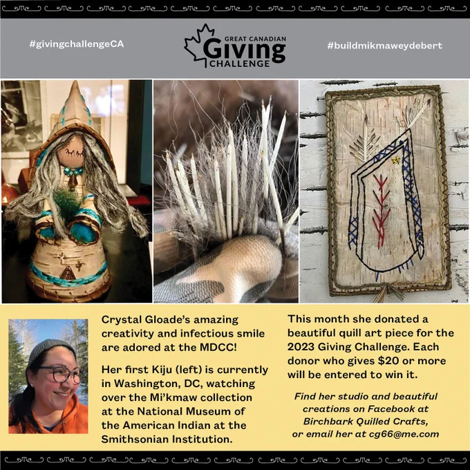 Donate today at www.mikmaweydebert.com or EFT to donations@cmmns.com
If you e-transfer, please include your mailing address and the phrase “Mi’kmawey Debert.”
#GivingChallengeCA #indigenoushistorymonth #buildmikmaweydebert
