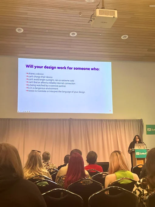 Miriam Vaswani’s ‘How To Design content for people in crisis’ talk at UX Scotland
