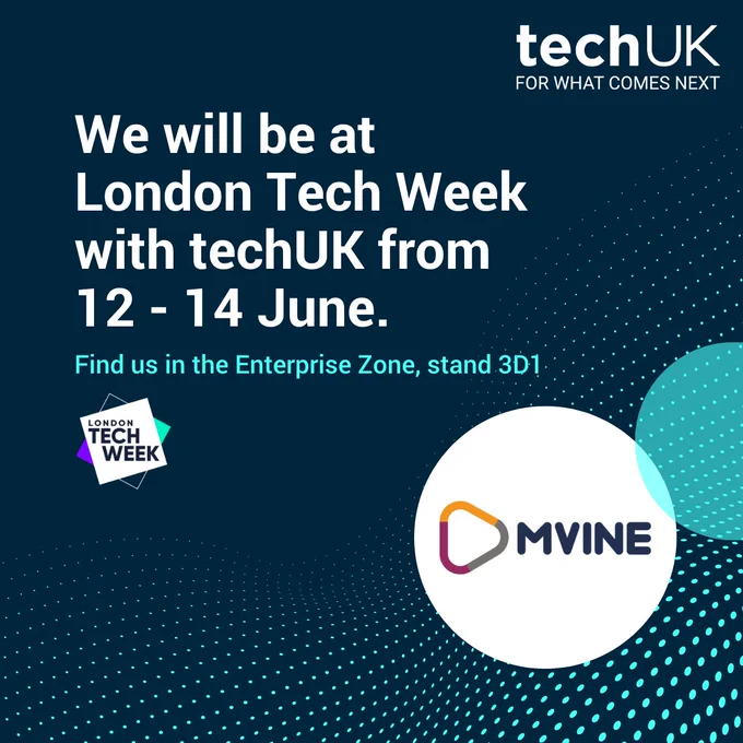 Image shows static graphic produced by techUK promoting techUK's presence at London Tech Week, Queen Elizabeth II Centre, Westminster, London  from Monday 12 June to Wednesday 14 June 2023. techUK will be in the Enterprise Zone on Stand 3D1. Copyright. All rights reserved. 