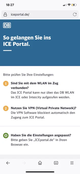 ICE Portal erkennt eigenes Netz nicht