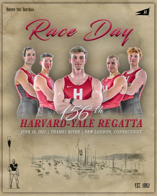 Race Day. 156th Harvard-Yale Regatta. June 10, 2023. Thames River. New London, Conn.