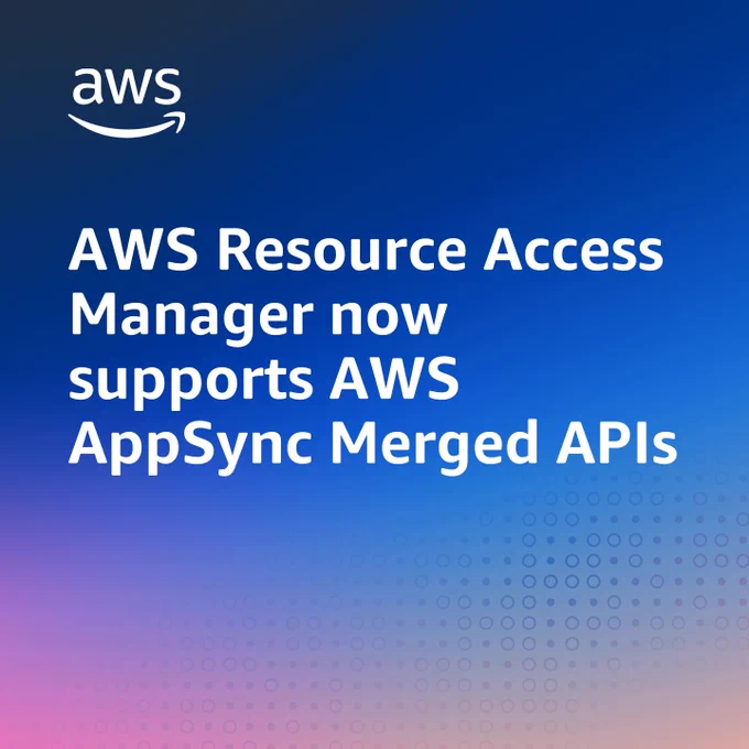 Banner illustrating AWS Resource Access Manager supporting AppSync Merged APIs