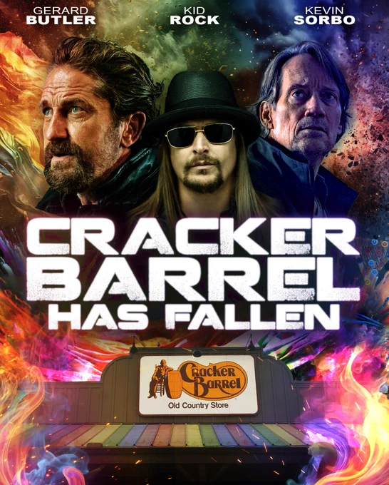 a badass poster for the movie Cracker Barrel Has Fallen
