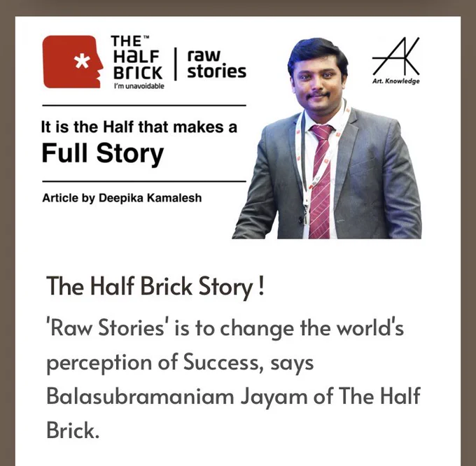 Art.Knowledge Article by Deepika Kamalesh - Interview with Balasubramanian Jayam, The Half Brick